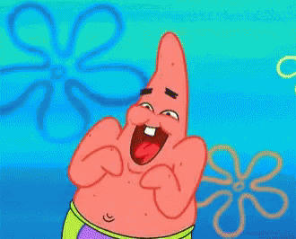 Patrick Star From Spongebob Squarepants Is Laughing With His Mouth Wide Open GIF