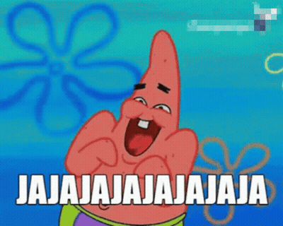 Patrick Star From Spongebob Squarepants Is Laughing With The Words Jajajajajaja Written Below Him GIF