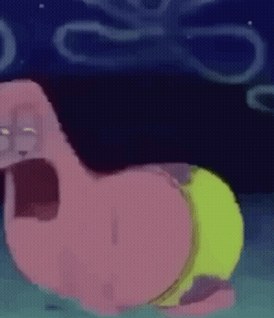 Patrick Star From Spongebob Squarepants Is Laying Down In The Water With His Mouth Open . GIF