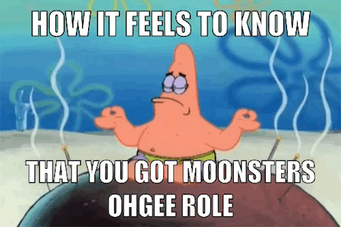 Patrick Star From Spongebob Squarepants Is Meditating On The Beach With Smoke Coming Out Of His Hands . GIF