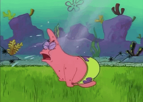 Patrick Star From Spongebob Squarepants Is Sitting On The Grass GIF