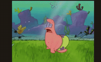 Patrick Star From Spongebob Squarepants Is Standing In A Grassy Field GIF