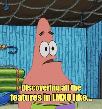 Patrick Star From Spongebob Squarepants Is Talking About Discovering All The Features In Lmxo Like GIF