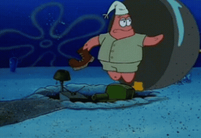 Patrick Star From Spongebob Squarepants Is Wearing Pajamas And A Sleep Cap GIF