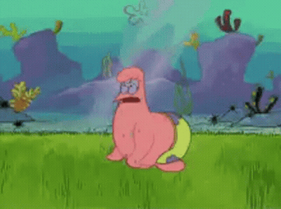 Patrick Star From Spongebob Squarepants Laying On The Grass GIF