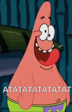 Patrick Star From Spongebob Sticks His Tongue Out And Says " Atatatatatata " GIF