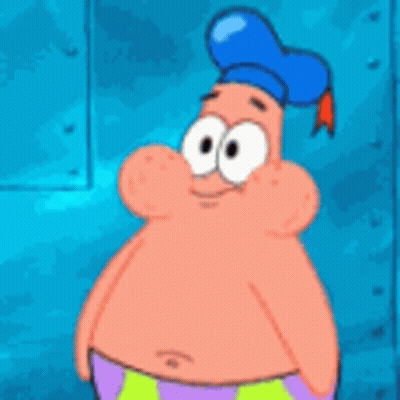 Patrick Star From Spongebob Wearing A Duck Hat GIF