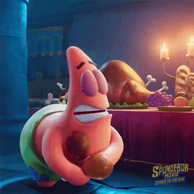 Patrick Star From The Spongebob Movie Holding A Sponge GIF