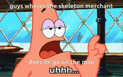 Patrick Star Giving Thumbs Up Wheres Skeleton Merchant GIF