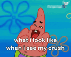 Patrick Star Happy To See His Crush GIF