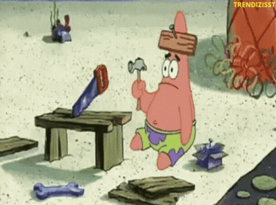 Patrick Star Holding A Hammer GIF