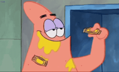 Patrick Star Holding Candy Bar GIF