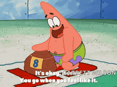 Patrick Star Holding Football With Number 8 GIF