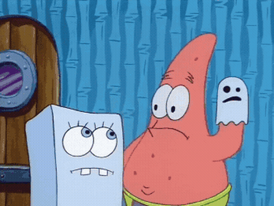 Patrick Star Holding Ghost SpongeBob Holding Paper Bag GIF