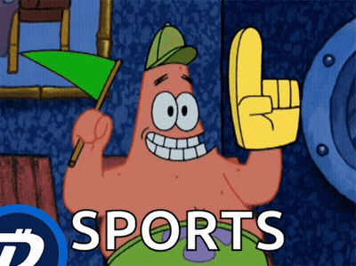Patrick Star Holding Green Flag And Yellow Glove Sports GIF
