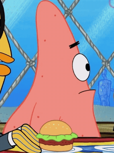 Patrick Star Holding Hamburger GIF