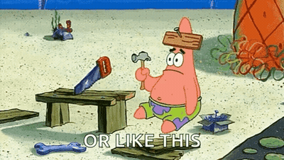 Patrick Star Holding Hammer And Saw GIF