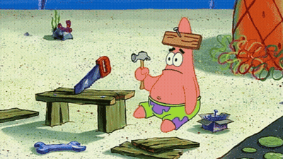 Patrick Star Holding Hammer And Saw GIF