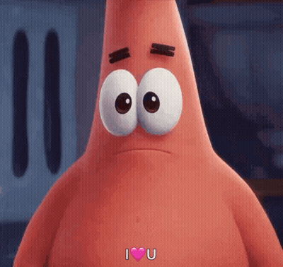 Patrick Star Holding Heart Saying I Love You GIF