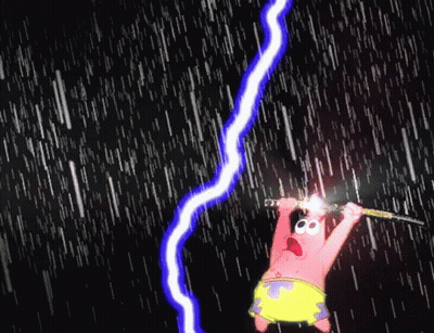 Patrick Star Holding Lightning Bolt GIF