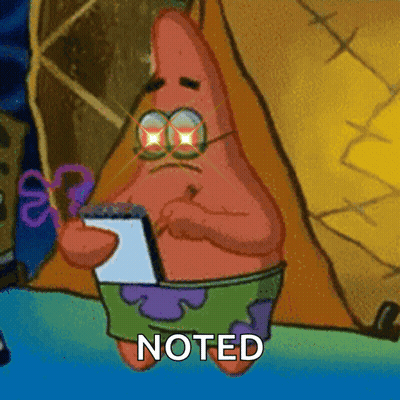 Patrick Star Holding Notepad And Scissors GIF
