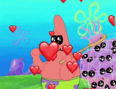Patrick Star Holding Red Heart GIF