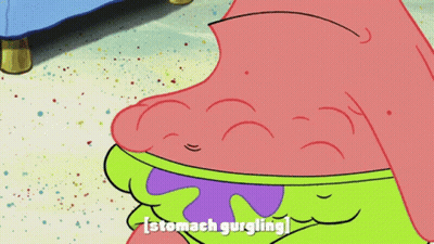 Patrick Star Holding Stomach Saying Stomach Gurgling GIF