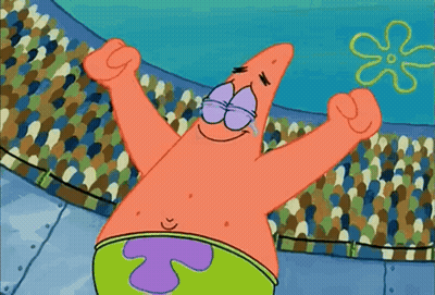Patrick Star In Front Of Crowd GIF