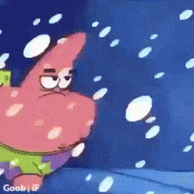 Patrick Star In The Snow GIF