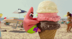 Patrick Star Kiss Ice Cream GIF