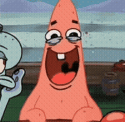 Patrick Star Laughing While Squidward Looks On GIF
