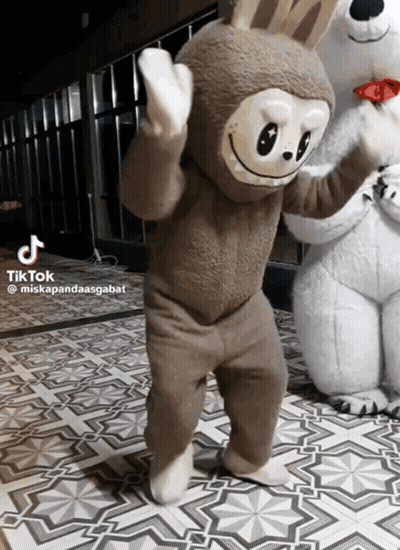 Patrick Star Laughing With Mouth Open Hanging From Rope GIF