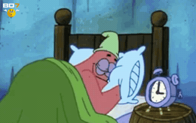 Patrick Star Laying In Bed With Alarm Clock GIF