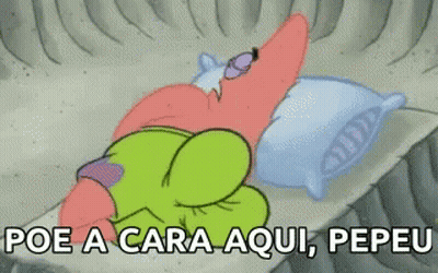 Patrick Star Laying On Bed Poe A Cara Aqui Pepeu GIF