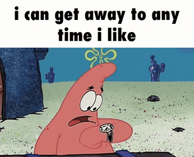 Patrick Star Looking At Watch I Can Get Away Anytime GIF