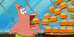 Patrick Star Lunch Time Burger  GIF