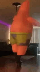 Patrick Star Mascot Pole Dancing GIF
