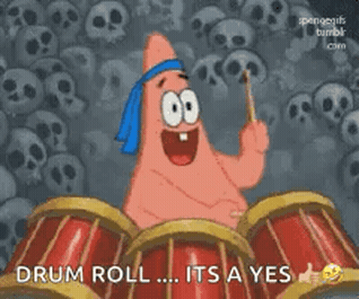 Patrick Star Playing Drums GIF