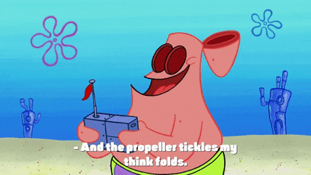 Patrick Star Propeller Tickles My Thinks Folded GIF