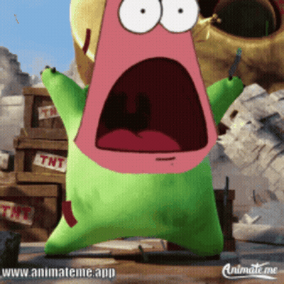 Patrick Star Screaming With Mouth Open GIF