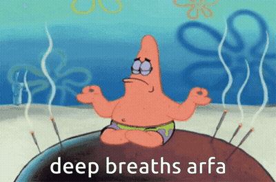 Patrick Star Sitting On Rock Deep Breaths Arfa GIF