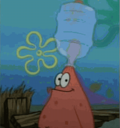 Patrick Star Smiling In Front Of Flower GIF