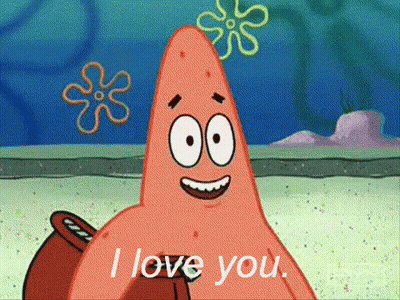 Patrick Star Smiling Saying I Love You GIF