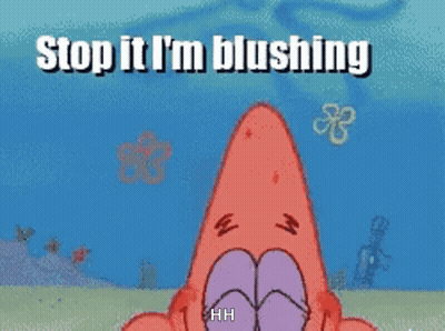 Patrick Star Smiling Says Stop It I'm Blushing GIF