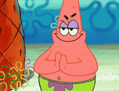 Patrick Star Smiling With Hands Folded GIF