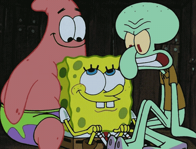 Patrick Star SpongeBob And Squidward Sitting Together GIF