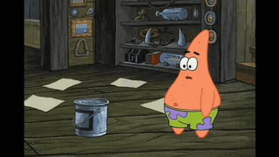 Patrick Star Standing In Front Of A Bucket GIF