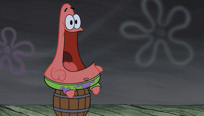 Patrick Star Standing On Barrel GIF