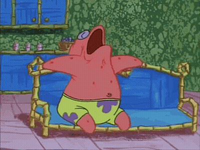 Patrick Star Standing On Couch Mouth Open GIF