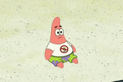 Patrick Star Standing On Sandy Beach Next To Black Line GIF